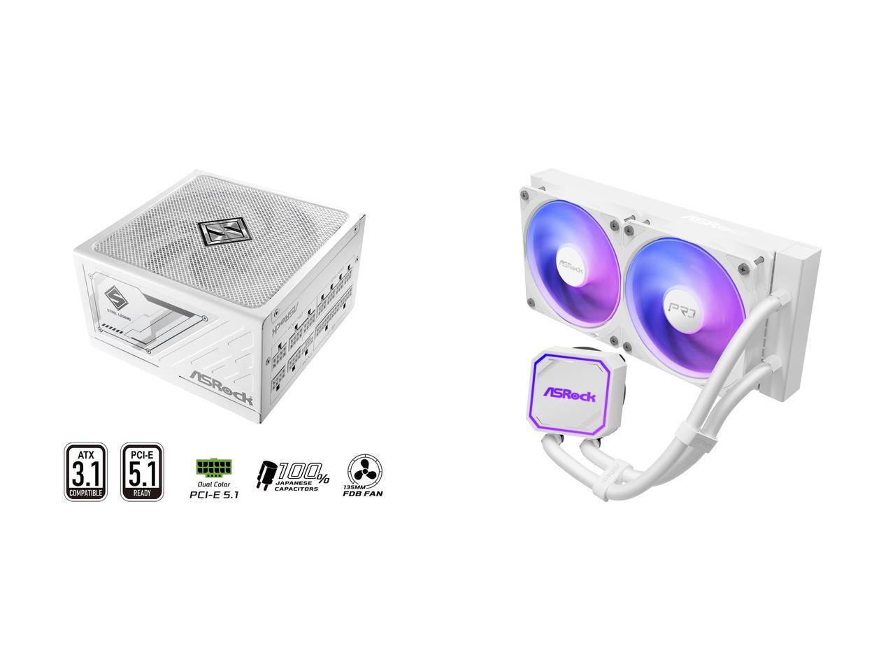 1000W White Modular Power Supply - ASRock SL-1000GW ゴールド 1000W フルモジュラーパワーサプライ ASRock